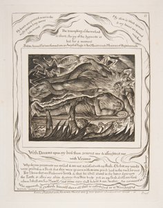 Jobs onda drömmar, från illustrationer av Jobs bok, 1825-26. av William Blake