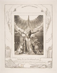Jobs Sacrifice, från illustrationer av Jobs bok, 1825-26. av William Blake