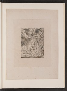 Jobs söner och döttrar överväldigade av Satan, 1825. av William Blake