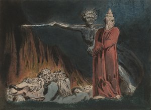 Lucifer och påven i helvetet, ca 1794-96 av William Blake