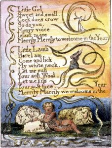 P.124-1950.pt23 Vår (forts.): plåt 23 från Songs of Innocence and of Experience (kopia R) c.1802-08 (etsning, tusch och akvarell) av William Blake
