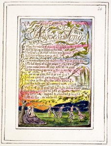 P.124-1950.pt24 Sjuksköterskans sång: plåt 24 från Songs of Innocence and of Experience (kopia R) c.1802-08 (etsning, bläck och wc) av William Blake