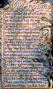 P.124-1950.pt26 En dröm: plansch 26 från Songs of Innocence and of Experience (kopia AA) c.1815-26 (etsning, bläck och akvarell) av William Blake