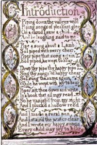 P.124-1950.pt3 Inledning: plåt 3 från Songs of Innocence and of Experience (kopia R) c.1802-08 (etsning, bläck och akvarell) av William Blake