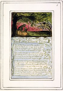P.124-1950.pt8 The Little Black Boy: plansch 8 från Songs of Innocence and of Experience (exemplar R) ca 1802-08 (etsning, bläck och akvarell) av William Blake