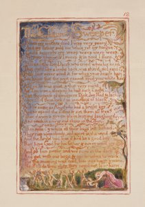 P.125-1950.pt12 Skorstensfejaren: skylt 12 från Songs of Innocence and of Experience (kopia AA) c.1815-26 (etsning, bläck och wc) av William Blake