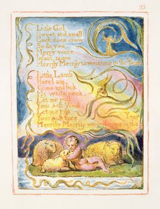 P.125-1950.pt23 Vår (forts.): plåt 23 från Songs of Innocence and of Experience (kopia AA) c.1815-26 (etsning, bläck och wc) av William Blake