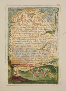 P.125-1950.pt24 Nurses Song: tavla 24 från Songs of Innocence and of Experience (kopia AA) c.1815-26 (etsning, bläck och wc) av William Blake