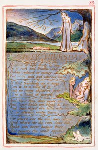 P.125-1950.pt33 Stilla torsdag: skylt 33 från Songs of Innocence and of Experience (kopia AA) c.1815-26 (etsning, bläck och wc) av William Blake