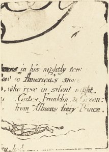 Återslag från fragment av den annullerade plåten för "A Prophecy" av William Blake