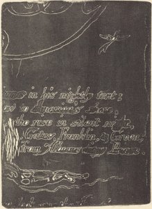 Återslag från fragment av den annullerade plåten för "A Prophecy" av William Blake