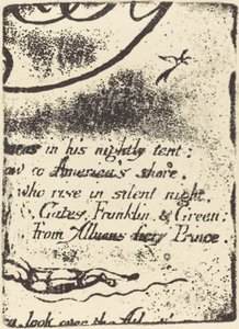 Återstrike från fragment av annullerad plåt för A Prophecy, 1793. av William Blake