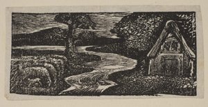 Sabrinas Silvery Flood, från Thorntons Pastorals of Virgil, 1821. av William Blake