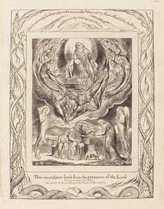 Satan går ut från Herrens närvaro av William Blake