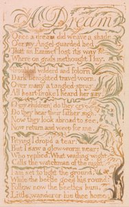 Sånger om oskulden, platta 4, En dröm (Bentley 26) av William Blake