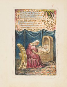 Sånger om oskuld och erfarenhet: Cradle Song andra plattan: Wept for me..., ca. 1825. av William Blake