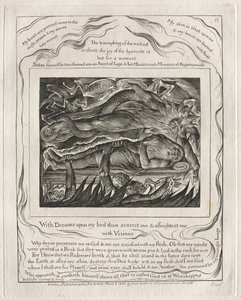 Jobs bok: Pl. 11, Med drömmar på min säng skrämmer du mig och skrämmer mig / med syner av William Blake