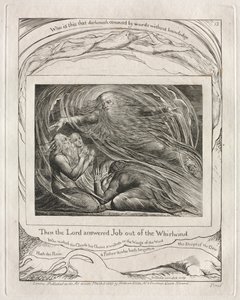 Jobs bok: Pl. 13, Då svarade Herren Job ur virvelvinden av William Blake