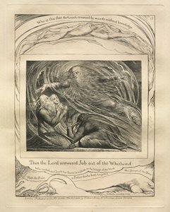 Jobs bok: Pl. 13, Då svarade Herren Job ur virvelvinden, 1825. av William Blake