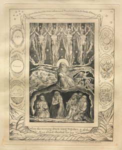 Jobs bok: Pl. 14, När morgonstjärnorna sjöng tillsammans, och alla / Guds söner ropade av glädje av William Blake