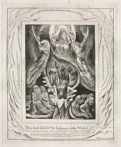 Jobs bok: Pl. 16, Du har fullbordat den ogudaktiges dom av William Blake