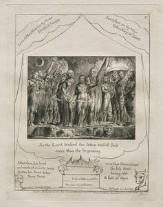 Jobs bok: Pl. 21, Så välsignade Herren Jobs sista ände / mer än början av William Blake