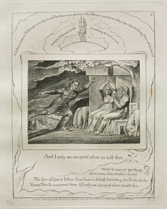 Jobs bok: Pl. 4, Och jag är ensam ensam för att berätta för dig, 1825. av William Blake