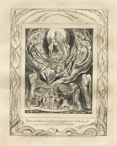 Jobs bok: Pl. 5, Då gick Satan ut från Herrens närvaro av William Blake