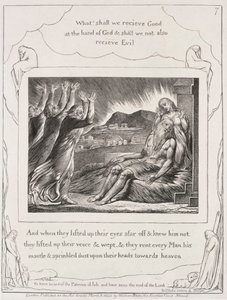 Jobs bok: Pl. 7, Och när de hade lyft upp sina ögon av William Blake
