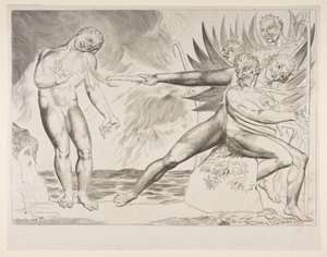 Circle of Corrupt Officials: The Devils Tormenting Ciampolo, från Dantes Infer..., ca. 1825-27. av William Blake