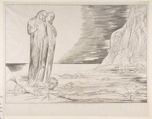 The Circle of Traitors: Dantes Foot Striking Bocca Degli Abbate, från Dantes Infe..., ca. 1825-27. av William Blake