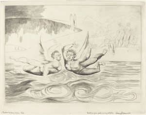 De korrupta tjänstemännens krets, Djävlarna som masar varandra, 1827. av William Blake
