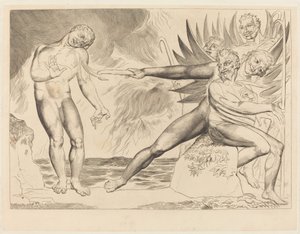 De korrupta tjänstemännens krets; djävlarna plågar Ciampolo av William Blake