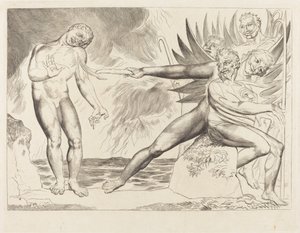 De korrupta tjänstemännens krets; djävlarna plågar Ciampolo av William Blake