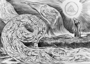 De vällustigas krets: Paolo och Francesca, ur Dantes Den gudomliga komedin (Inferno) av William Blake