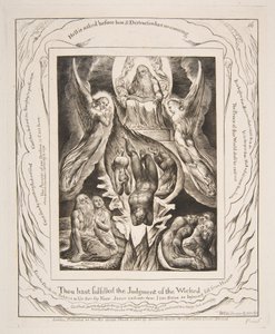 Satans fall, från illustrationer av Jobs bok, 1825-26. av William Blake