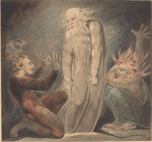 Samuels spöke som visar sig för Saul av William Blake