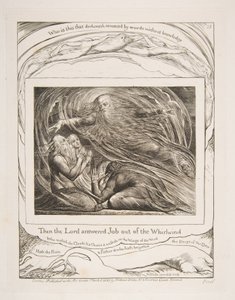 Herren svarar Job ur virvelvinden, från Illustrationer av Jobs bok, 1825-26. av William Blake