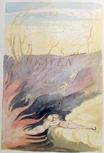Himmelens och helvetets äktenskap; titelblad, 1790-93 (reliefetsning tonad med wc) av William Blake