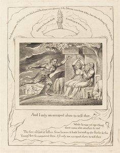 Budbärarna berättar för Job om hans olyckor, 1825. av William Blake