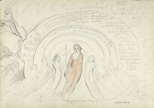 The Shades of Homer and other Poets of Antiquity, illustration till den gudomliga komedin av Dante Alighieri, 1824-27 (penna och bläck med wc över penna och krita på papper) av William Blake