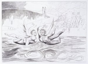 Den sexfotade ormen attackerar Agnolo Brunelleschi, ca 1824-1827 av William Blake