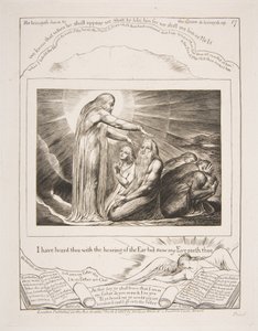 Guds syn, från illustrationer av Jobs bok, 1825-26. av William Blake