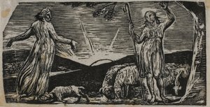 Thenot remonstrates med Colinet, från The Pastorals of Virgil av William Blake