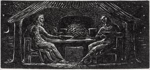 Thenot och Colinet sup tillsammans, illustration från Dr. Thorntons 