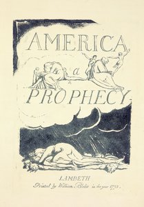Titelsida från "America, A Prophesy", mitten av 1790-talet av William Blake