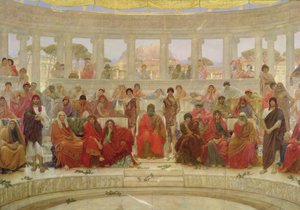 En publik i Aten under Agamemnon av Aeschylus, 1884