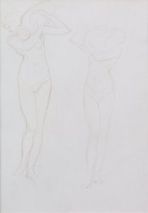 Studera (metalpoint) av William Blake Richmond