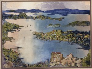 A Land-locked Sea (Sydney Harbour), ca 1895 (w/c på papper)