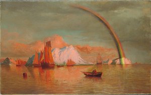Arktisk solnedgång med regnbåge, 1877